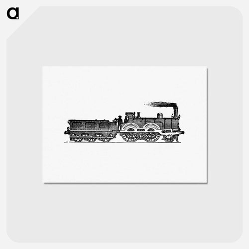 スコットランド観光案内における蒸気機関車の版画 - 大英図書館 Postcard.