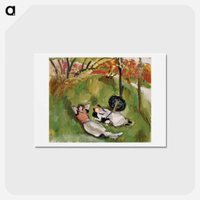 アートポストカード-Two Figures Reclining in a Landscape - アンリ マティス Postcard.