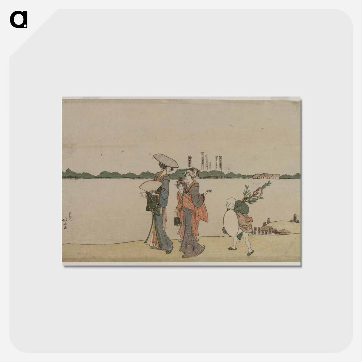 アートポストカード-Women and Children Walking Along the Sumida River
 - クリーブランド美術館 Postcard.