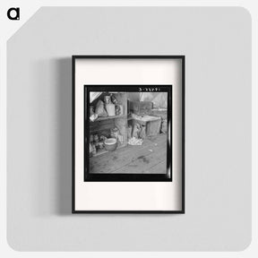 アートポスター-Untitled photo, possibly related to: Tent interior in a pea pickers' camp. Food supply and household equipment. Santa Clara County, California - ドロテア ラング Poster.