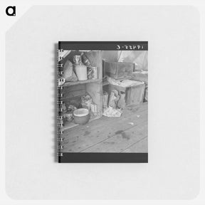 アートメモ帳-Untitled photo, possibly related to: Tent interior in a pea pickers' camp. Food supply and household equipment. Santa Clara County, California - ドロテア ラング Memo.