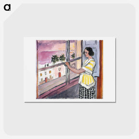 アートポストカード-Young Woman at the Window, Sunset - アンリ マティス Postcard.
