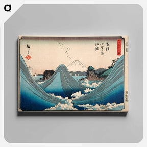 アートパネル-Wind-tossed Seas at Shichiri Beach in Sagami Province
 - 歌川 広重 Canvas.