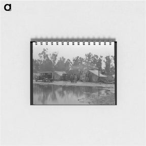 アートメモ帳-Migrant pea pickers camp in the rain. California. - ドロテア ラング Memo.