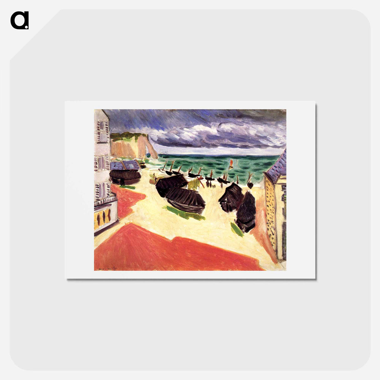 アートポストカード-Fishing Boats in Winter, Etretat - アンリ マティス Postcard.