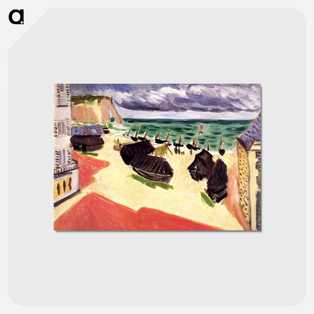 アートポストカード-Fishing Boats in Winter, Etretat - アンリ マティス Postcard.