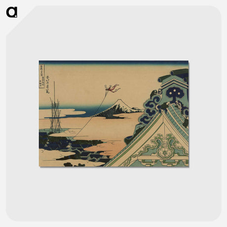 アートポストカード-Honganji at Asakusa in Edo - 葛飾 北斎 Postcard.