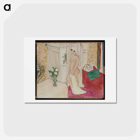 アートポストカード-The Maiden and the vase of flowers or pink nude - アンリ マティス Postcard.