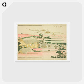 アートポストカード-Sumiyoshi Shrine at Tsukuda - 葛飾 北斎 Postcard.