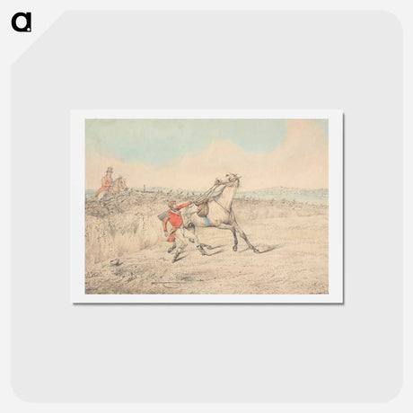 アートポストカード-Rider Holding on to a Gray Horse After a Fall
 - イェール大学アートギャラリー Postcard.
