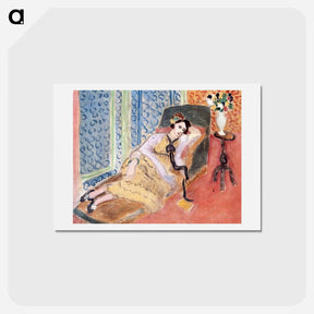 アートポストカード-Young Woman on a Divan. Black Ribbon - アンリ マティス Postcard.
