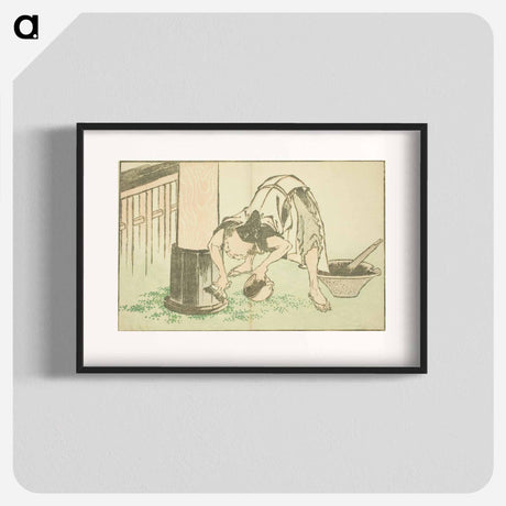 アートポスター-Craftsman working on Temple - 葛飾 北斎 Poster.