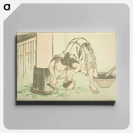 アートパネル-Craftsman working on Temple - 葛飾 北斎 Canvas.