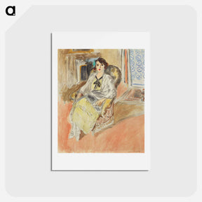 アートポストカード-Jeune Fille Assise Robe Jaune - アンリ マティス Postcard.
