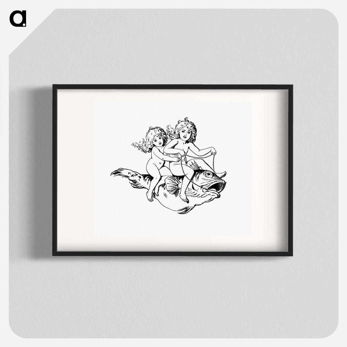 アートポスター-Babies Riding on a Fish
 - 大英図書館 Poster.