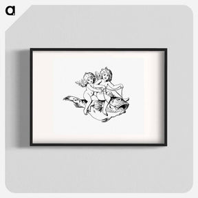 アートポスター-Babies Riding on a Fish
 - 大英図書館 Poster.