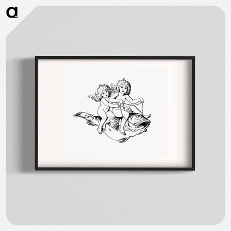 アートポスター-Babies Riding on a Fish
 - 大英図書館 Poster.