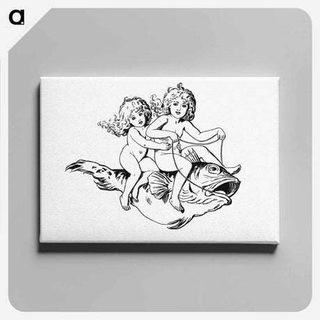 アートパネル-Babies Riding on a Fish
 - 大英図書館 Canvas.
