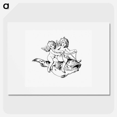 アートポスター-Babies Riding on a Fish
 - 大英図書館 Poster.