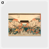 アートポストカード-Cherry Blossom Time at Nakanochō in the Yoshiwara
 - 歌川 広重 Postcard.