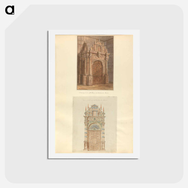 アートポストカード-Doorway in one of the Rooms at Montacute House / Door of Library at Montacute House
 - イェール大学アートギャラリー Postcard.
