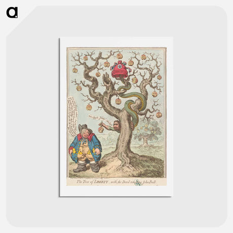 アートポストカード-The Tree of Liberty, - With The Devil Tempting John Bull (Fox)
 - イェール大学アートギャラリー Postcard.