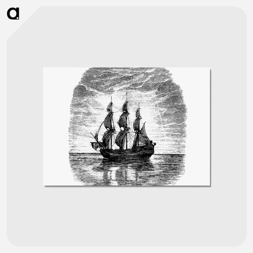 海上の船 - 大英図書館 Postcard.