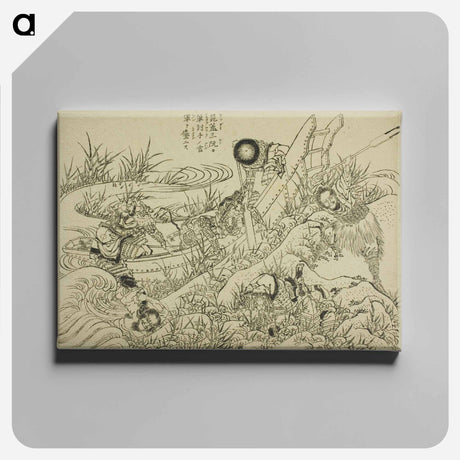 アートパネル-An Illustrated New Edition of the Water Margin (Shinpen Suikogaden) by Katsushika Hokusai - 葛飾 北斎 Canvas.