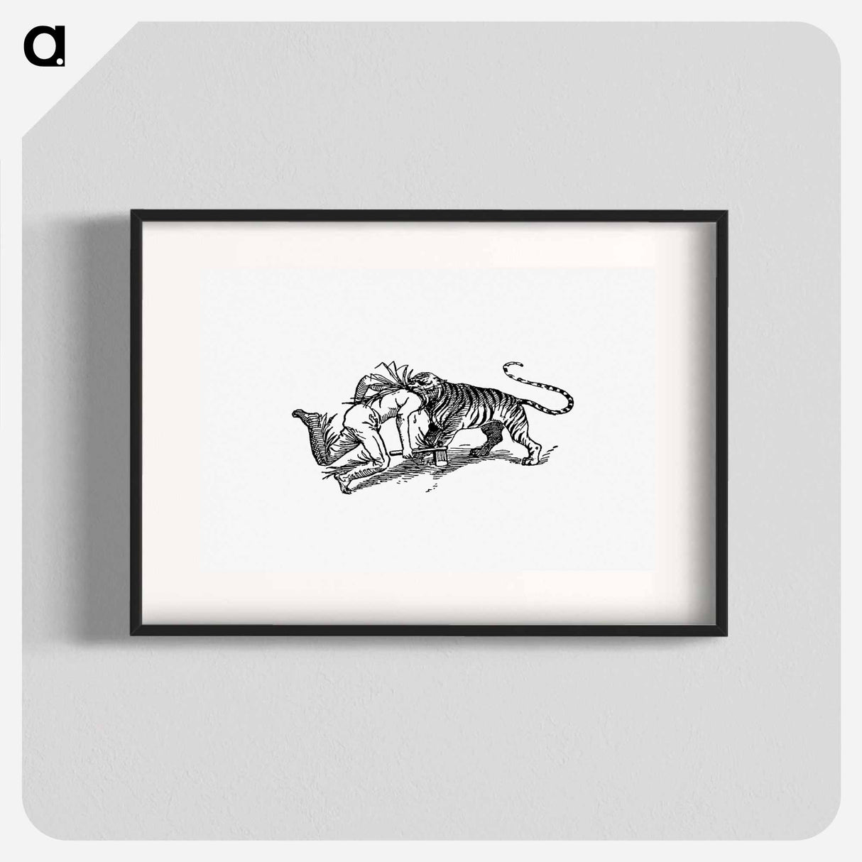 アートポスター-Indian Tiger Attacking a Man
 - 大英図書館 Poster.