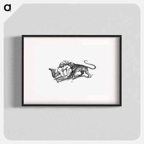 アートポスター-Indian Tiger Attacking a Man
 - 大英図書館 Poster.
