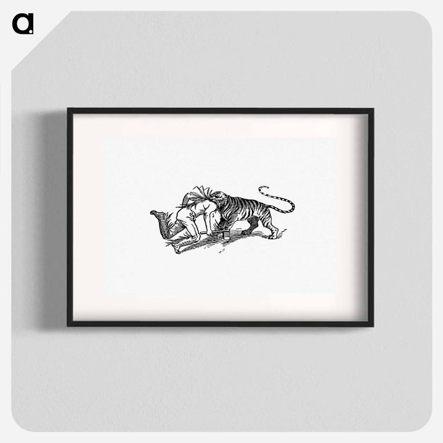 アートポスター-Indian Tiger Attacking a Man
 - 大英図書館 Poster.
