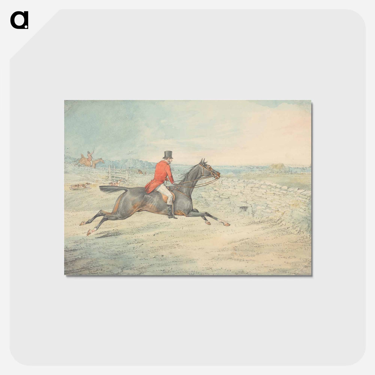 アートポストカード-Rider on a Brown Horse Going at a Wall
 - イェール大学アートギャラリー Postcard.