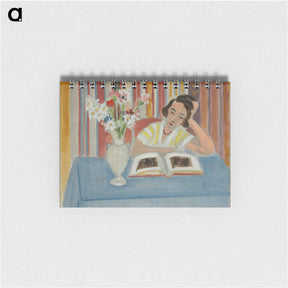 アートメモ帳-Girl Reading, Vase of Flowers - アンリ マティス Memo.