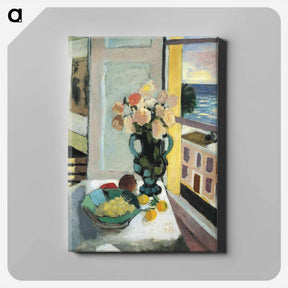 アートパネル-Flowers in front of a Window - アンリ マティス Canvas.