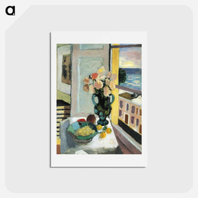 アートポストカード-Flowers in front of a Window - アンリ マティス Postcard.