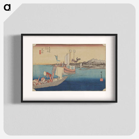 アートポスター-Ferry Boats with Passengers
 - 歌川 広重 Poster.