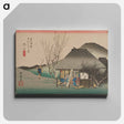 アートパネル-Rural Scene with Thatched Building and Distant Mountain
 - 歌川 広重 Canvas.