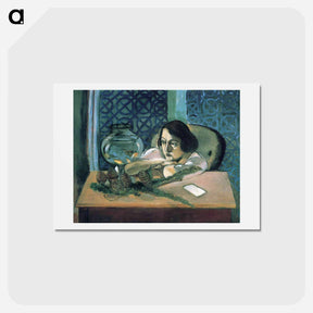 アートポストカード-Woman Before a Fish Bowl - アンリ マティス Postcard.