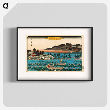 Lotus Pond at Shinobazu in Ueno
 - 歌川 広重 Poster.
