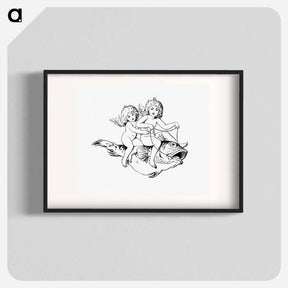 アートポスター-Babies Riding on a Fish
 - 大英図書館 Poster.