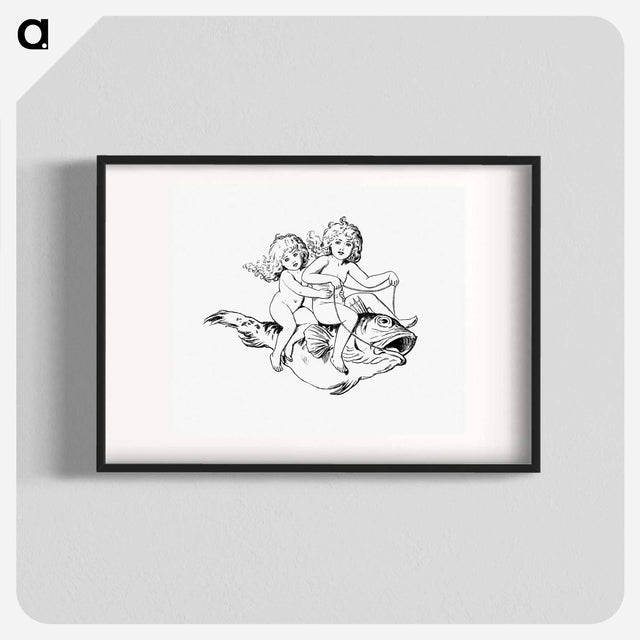アートポスター-Babies Riding on a Fish
 - 大英図書館 Poster.