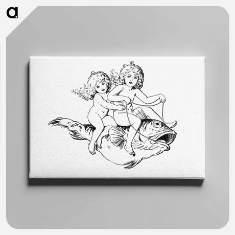 アートパネル-Babies Riding on a Fish
 - 大英図書館 Canvas.