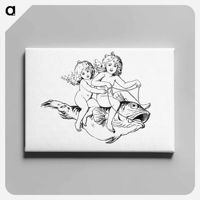 アートパネル-Babies Riding on a Fish
 - 大英図書館 Canvas.