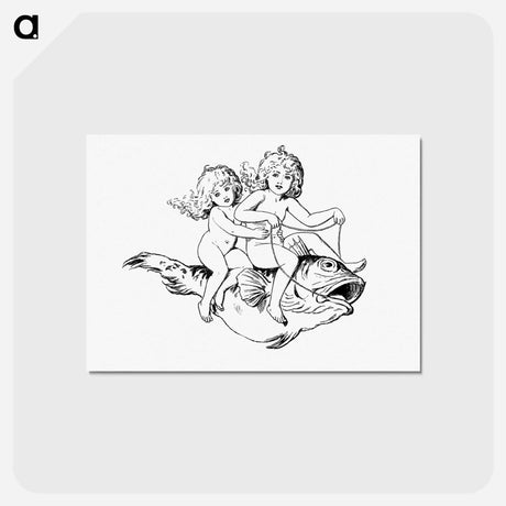 アートポストカード-Babies Riding on a Fish
 - 大英図書館 Postcard.