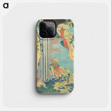 Ono Waterfall on the Kisokaidō - 葛飾 北斎 Phone Case.