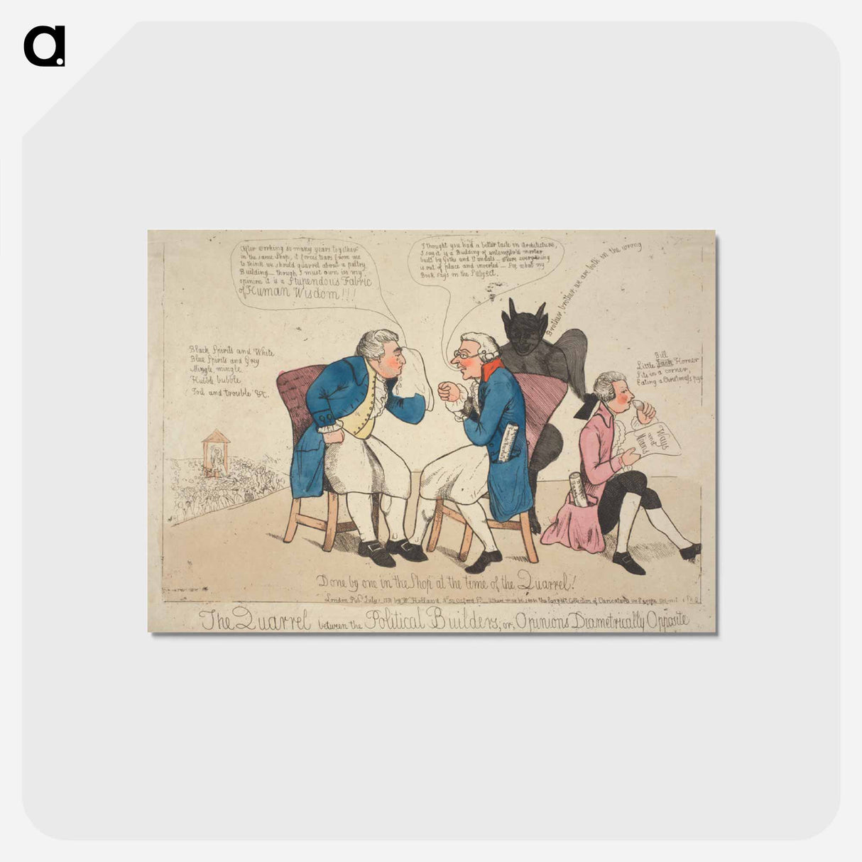 アートポストカード-The Quarrel between the Political Builders, Or, Opinions Diametrically Opposite
 - イェール大学アートギャラリー Postcard.