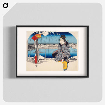 Moon after Snow at Ryōgoku
 - 歌川 広重 Poster.