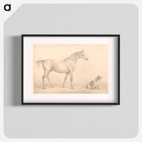 アートポスター-Portraits of a Gray Horse and a Black and White Spaniel
 - イェール大学アートギャラリー Poster.