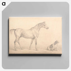 アートパネル-Portraits of a Gray Horse and a Black and White Spaniel
 - イェール大学アートギャラリー Canvas.