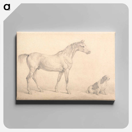 アートパネル-Portraits of a Gray Horse and a Black and White Spaniel
 - イェール大学アートギャラリー Canvas.